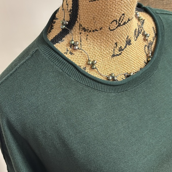 Wonderly Dark Green Raglan Sweater Petite - Picture 3 of 8